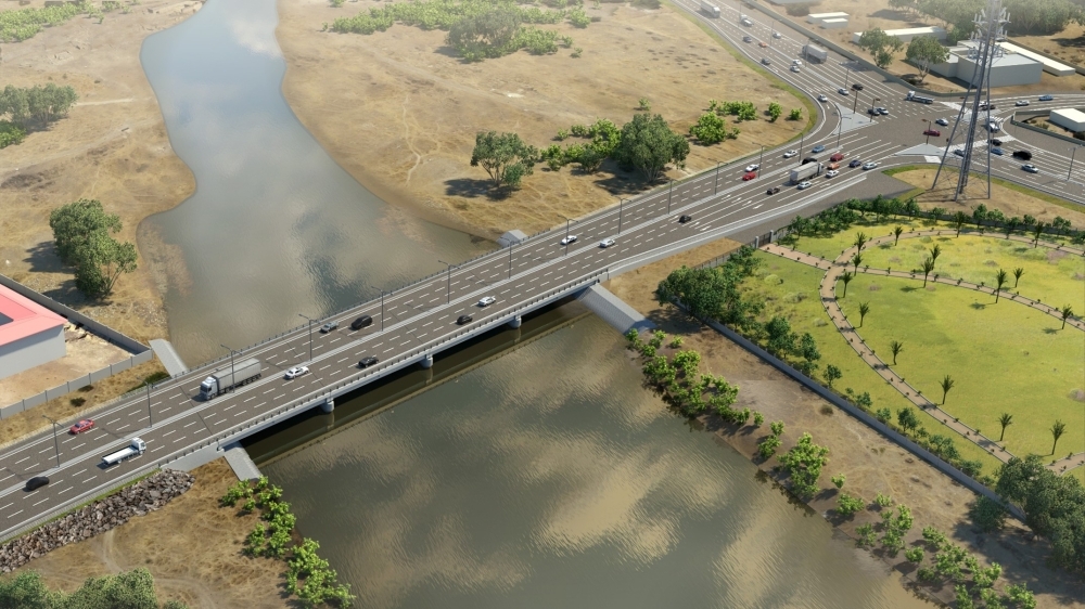 2 Image d'achèvement du pont sur la route de Palmeraie.jpg